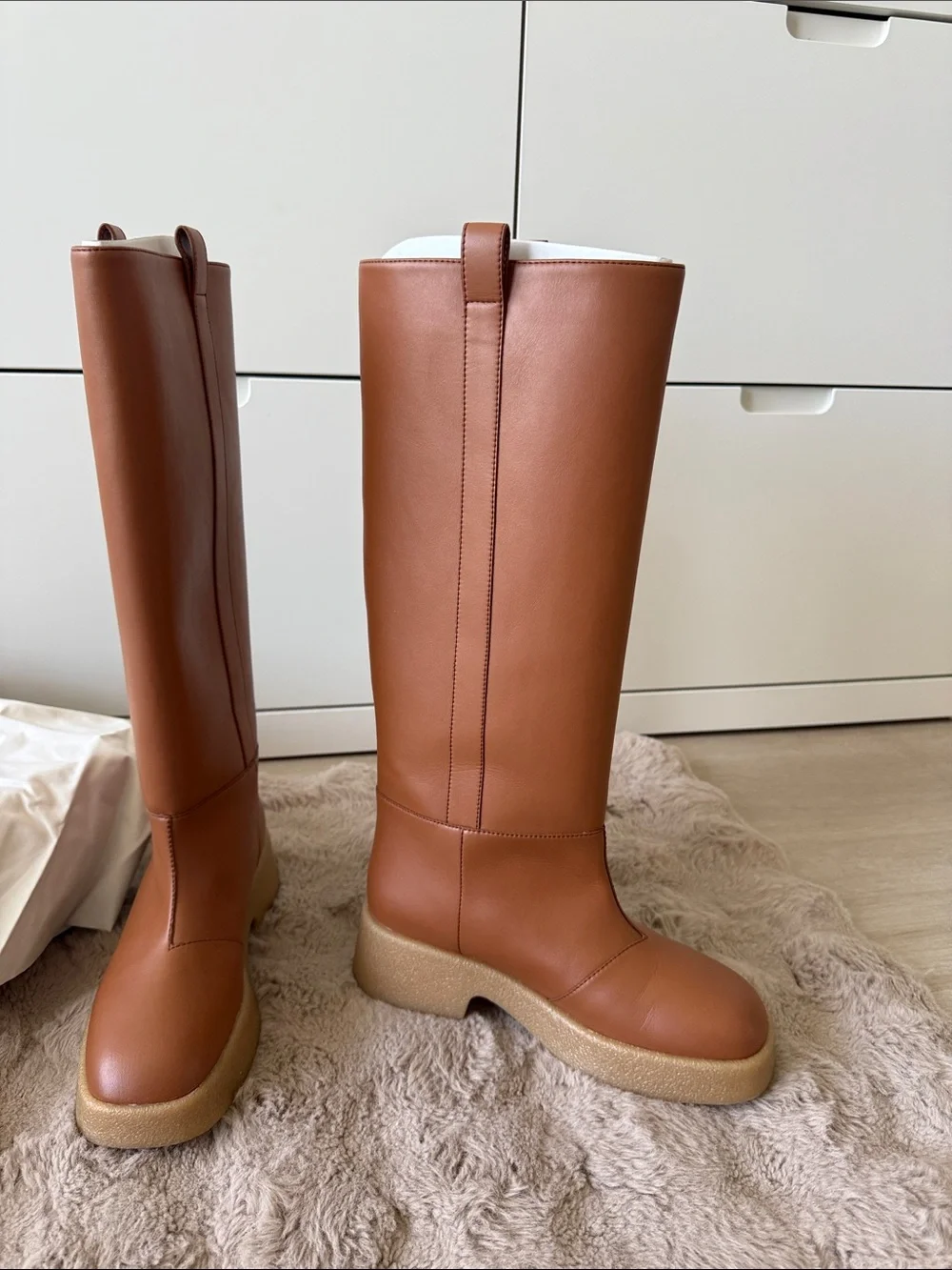 Stella McCartney Chestnut Brown Platform Over-the-Knee Boots